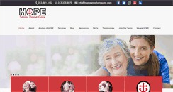Desktop Screenshot of hopeseniorhomecare.com